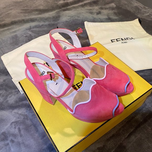 Pink Suede Fendi Heels! - Picture 1 of 6